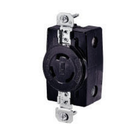 BRYANT Locking Device, Flush Receptacle, 20A 125/250V, 3-Pole 3-Wire Non Grounding, L10-20R, Scrw Term, Blk 71020FR